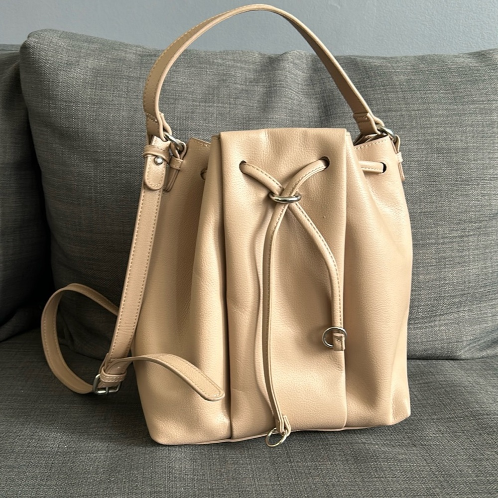 Zara Nude Bucket Bag